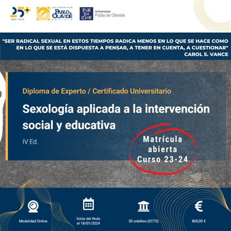 Experto En Sexología Aplicada A La Intervención Social Y Educativa Iv