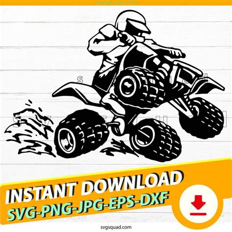 Quad Bike Atv Racing Svg Png Eps Dxf Atv Silhouette Digital Download