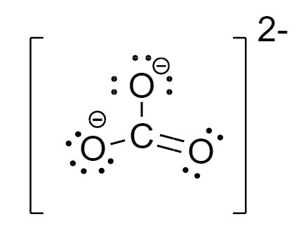 The carbonate ion, $\mathrm{CO}_3{ }^{2-}$, contains a doubl | Quizlet