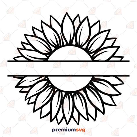 Sunflower Outline Monogram Svg Artofit