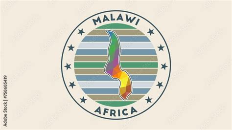 Malawi Intro Video Badge With The Circular Name And Map Of The Country