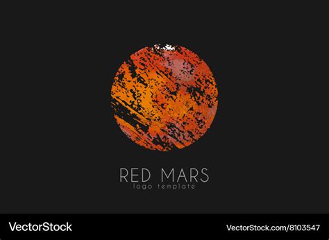 Mars logo red logo planet logo red planet Vector Image