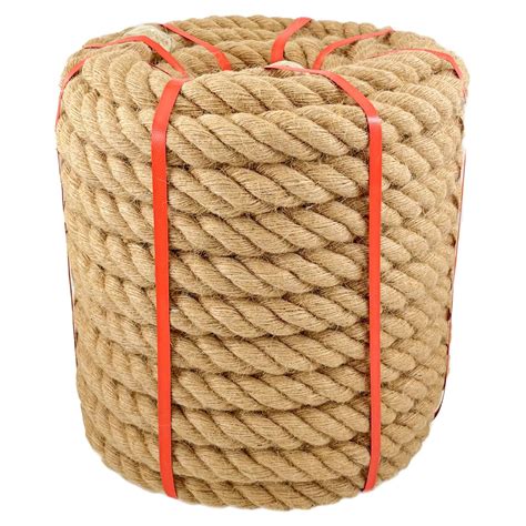 Hemp Rope Thick Natural 1 1 2 In X 100 Ft Twisted Manila Rope For Tug