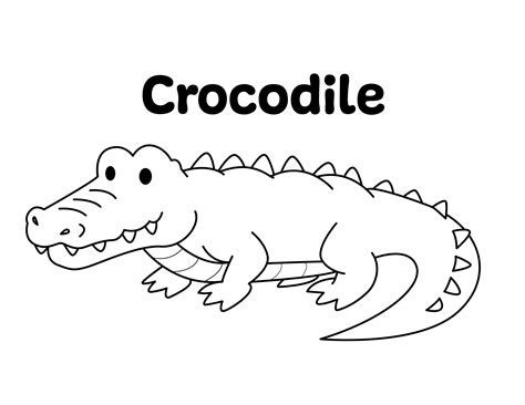 Crocodile Coloring Page for Kids