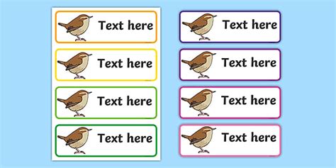 FREE Wren Themed Editable Drawer Peg Name Labels Blank