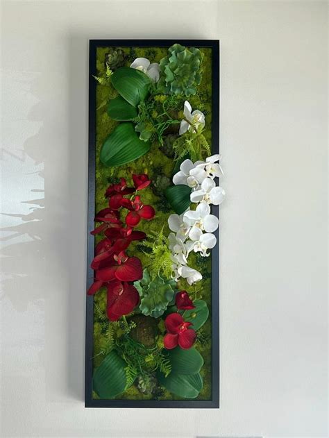 Orchid Wall Art Faux Succulent Moss Wall Art Large Preserved Moss Art