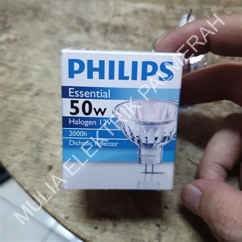 Jual LAMPU HALOGEN MANGKOK PHILIPS MR16 MR 16 12V 12VOLT 20W 50W