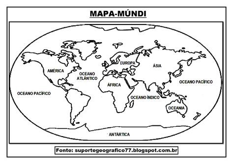 Mapa Mundi Para Colorir E Imprimir - Mapa Mundi Para Imprimir Mapa Múndi: Continentes, Países E Estados