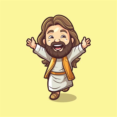 Cartoon illustration of cute jesus 24592336 Vector Art at Vecteezy