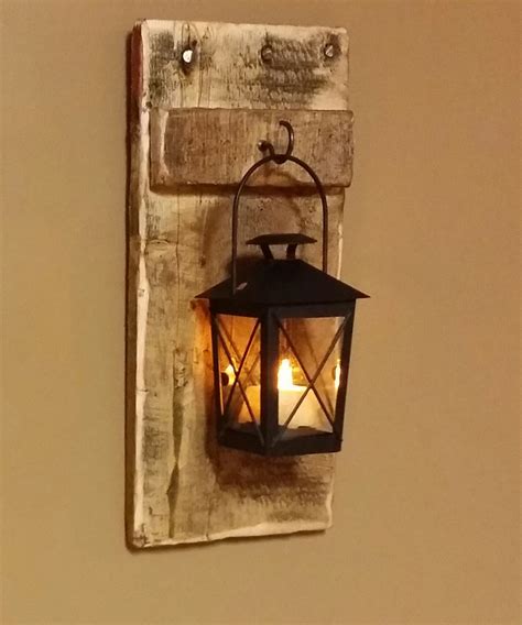 Rustic Wood Lantern Candle Holder 12 X 5 Wood