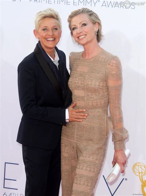 Ellen Degeneres Et Portia De Rossi à La 64eme Ceremonie Des Emmy Awards