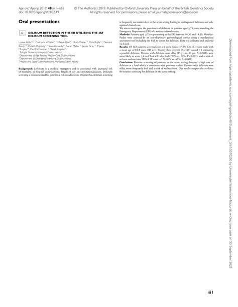 Pdf 221 Delirium Detection In The Ed Utilizing The 4at Delirium