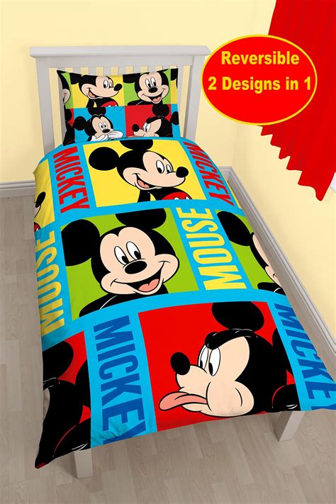 Disney Mickey Mouse Bright Single Rotary Duvet Cover And Pillowcase Set