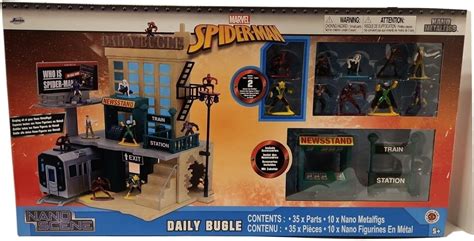 Jada Toys Exclusive Marvel Nano Scene Metalfigs Daily Bugle Playset