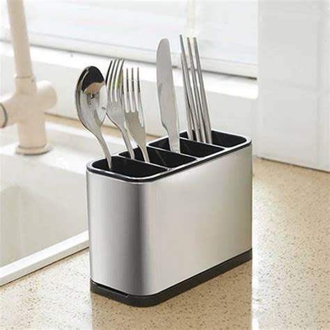 Porta Talheres Para Pia - Porta Talheres Pia Escorredor Utensílios Em Aço Inoxidável | Shopee Brasil