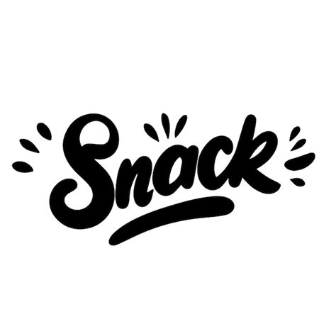 Premium Vector Snack Text Lettering Hand Drawn Vector Art