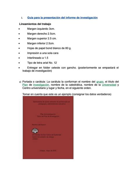 1 Guía Para La Presentación Del Informe De Investigación Docx