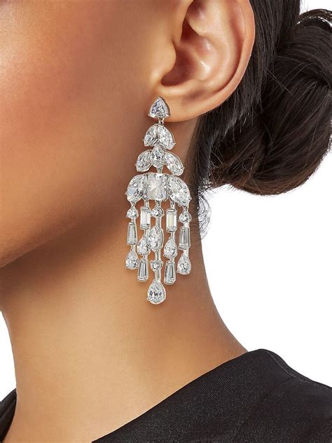 Adriana Orsini Glitz Plated Cubic Zirconia Chandelier Earrings