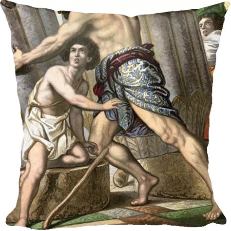 Pillow Of Samson Pulling Down The Temple Of Dagon