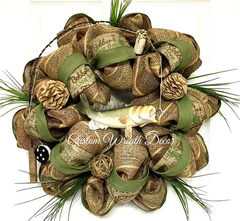 Fish Wreath Fishing Wreath Fathers Day T Ts For Etsy In 2022