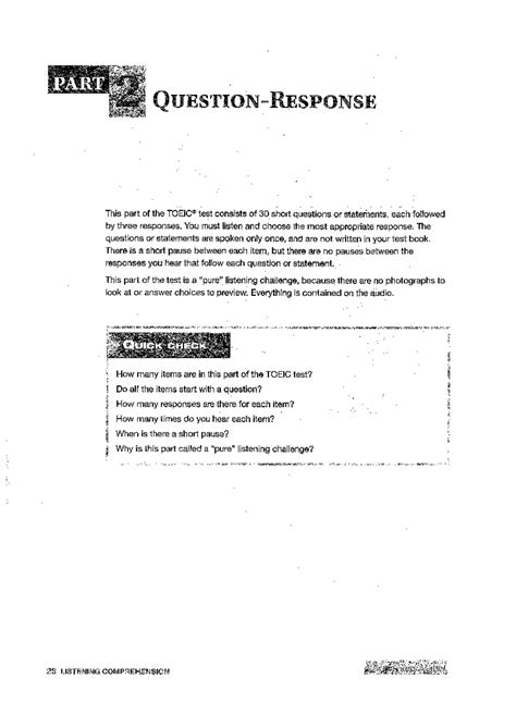 Toeic Listening Question Response English Test 7