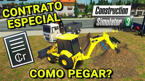 Como pegar contrato especial Construction Simulator 3 Qual máquina