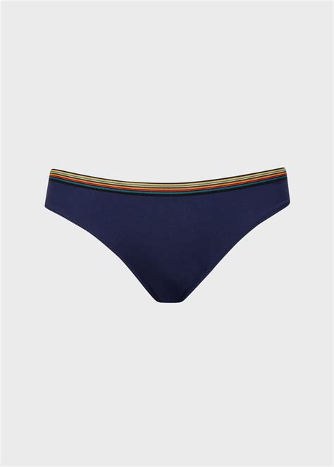 Women S Navy Signature Stripe Trim Bikini Set