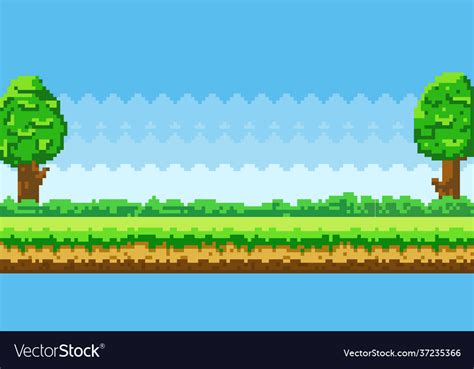 pixel game background pixel art game scene vector image