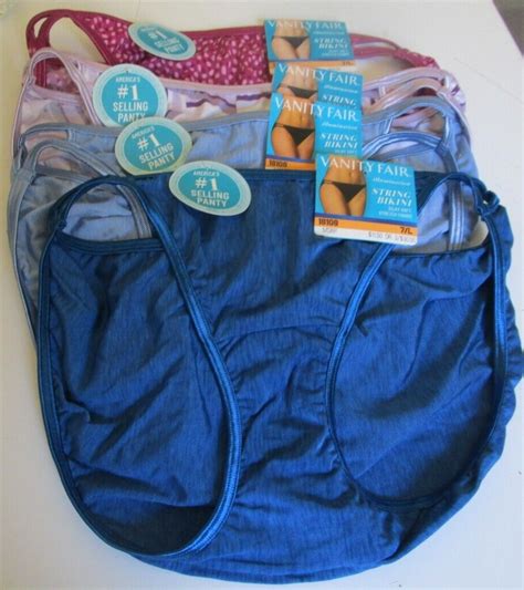 4 Vanity Fair Illumination String Bikini Style 18108 Size 7 Prints Blues EBay