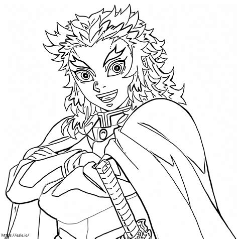 Imprimir Kyojuro Rengoku Para Colorear