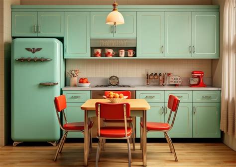 Premium AI Image | A kitchen with vintagestyle cabinets and modern ...