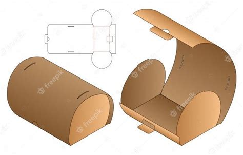 Dise O De Plantilla Troquelada De Envases De Caja Curva D Vector