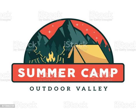 Vintage Wildlife Summer Camp Camping Activities Emblem Badge