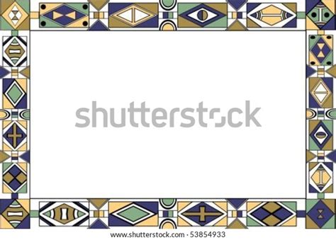 Africantribalart Patterns Frame Different Colors Stock Vector Royalty