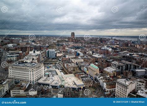 Liverpool Skyline UK editorial stock image. Image of cathedral - 284721329