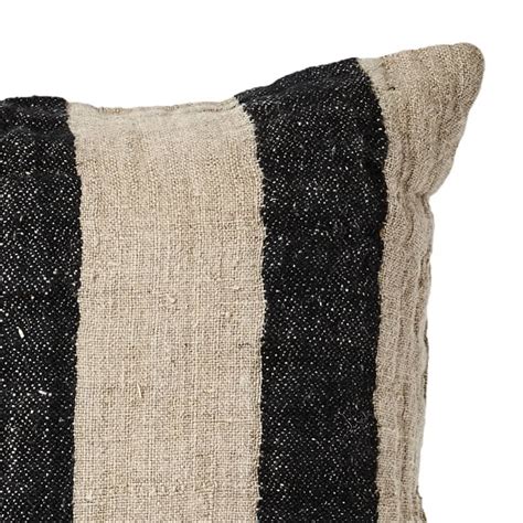 Housse De Coussin En Lin Fernando D Co Boh Me Noir Naturel Abanita Fr