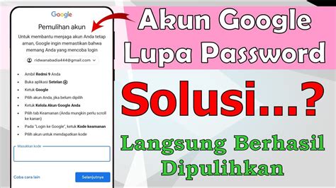 Cara Memulihkan Akun Google Lupa Kata Sandi Akun Google Lupa Password