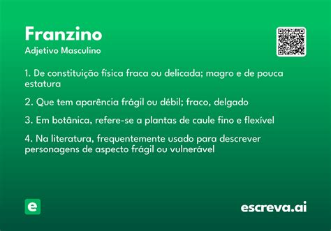 O Que Significa Franzino - Franzino - Significado e Sinônimo - escreva.ai