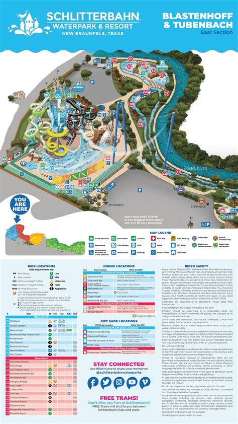 Schlitterbahn Waterpark New Braunfels Map and Brochure (2014 - 2023