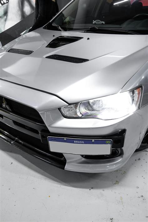 black mitsubishi lancer  stock photo