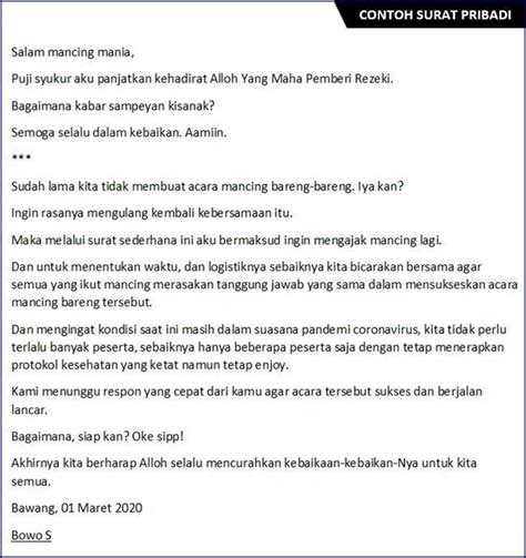 Detail Contoh Surat Pribadi Untuk Keluarga Koleksi Nomer