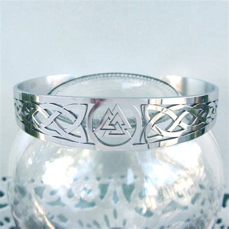 Viking Valknut Odins Knot Stainless Steel Cuff Bracelet Etsy