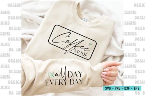 Coffee Mode All Day Svg Mom Sleeve Retro Graphic By Craft Svg