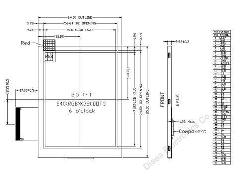 3 5 Inch 240 320 ILI9341V Transflective TFT LCD Module ZW T035GQITR 01