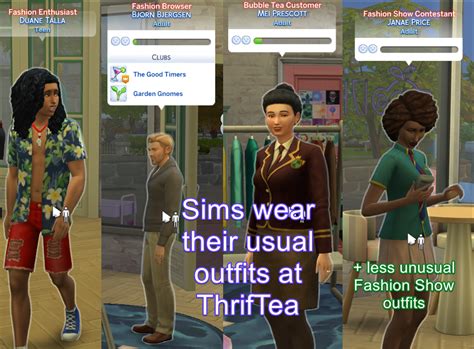Wear normal outfits at ThrifTea - The Sims 4 Mods - CurseForge