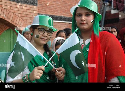 Lahore Pakistan Th Aug Pakistani People Celebrate The Stock