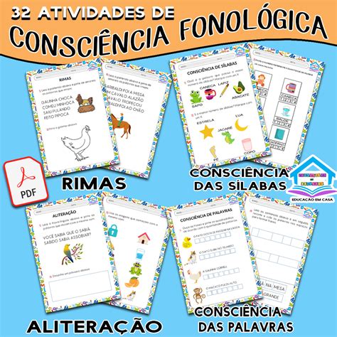 Consciência Fonológica Atividades Práticas Download - 32 Atividades de consciência fonológica
