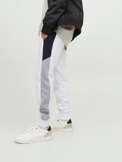 Спортивные штаны на флисе мужские Jack & Jones XAZ436471FCMK M Белые с ...