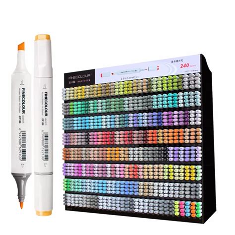 Finecolour 240 Full Colors Graphic Sketch Art Markers EF100 Twin Head ...