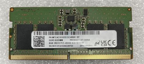 Gb Micron Mtc C S Sc Ba Ddr So Dimm